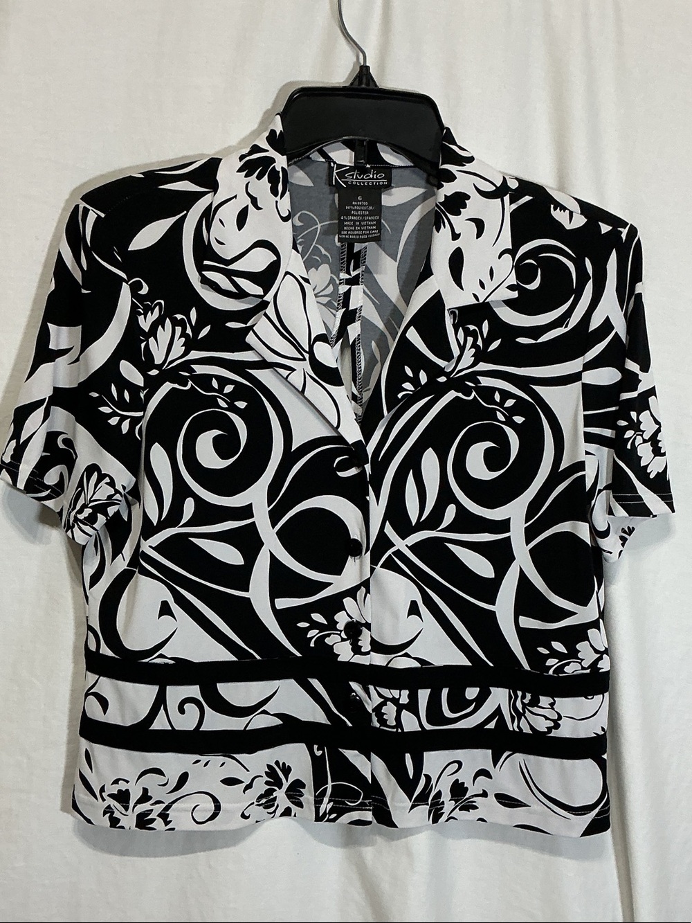 K Studio Black & White Short-Sleeve Jacket